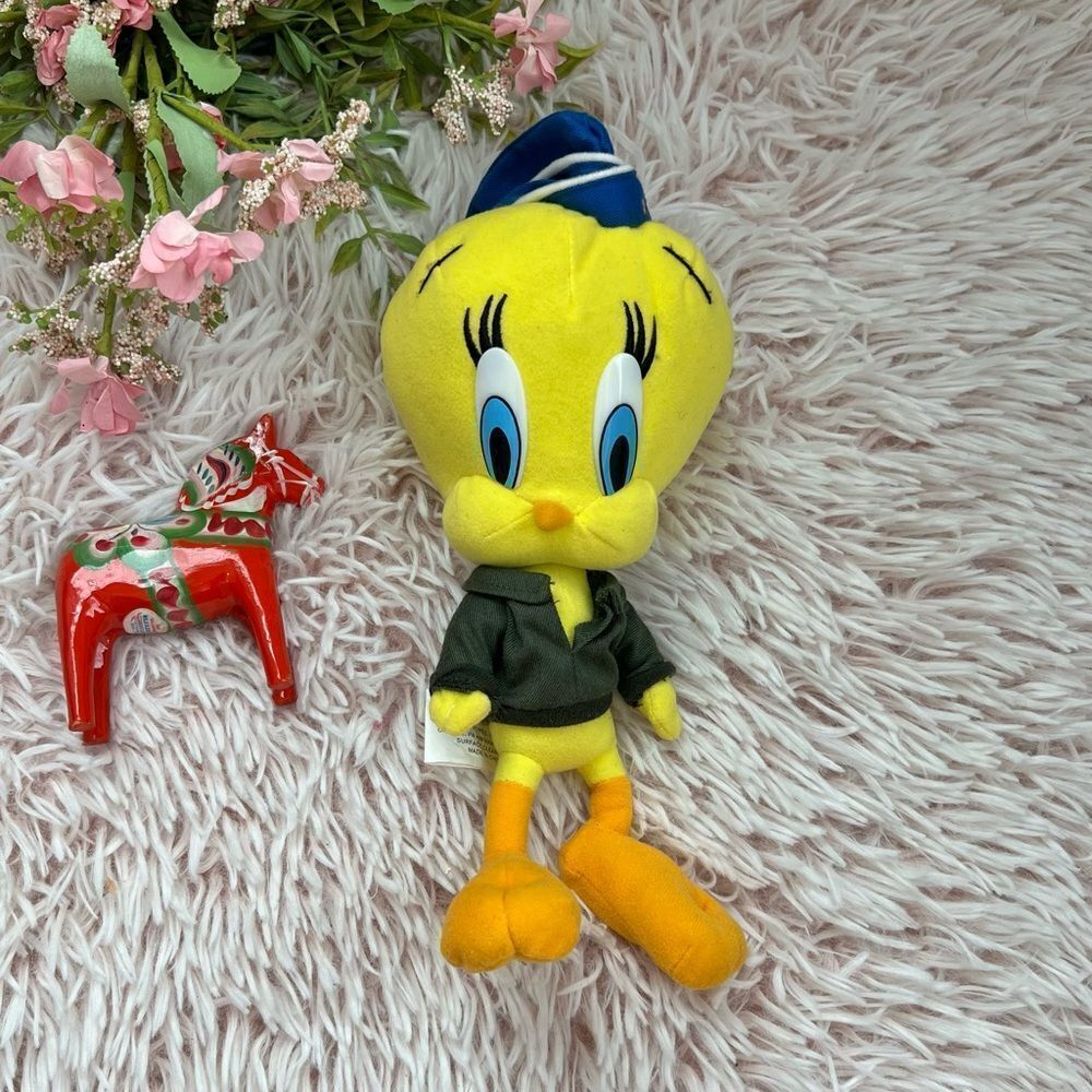 Nanco Looney Tunes Warner Bros Air Force Vintage Tweety Bird Military Plush 2001